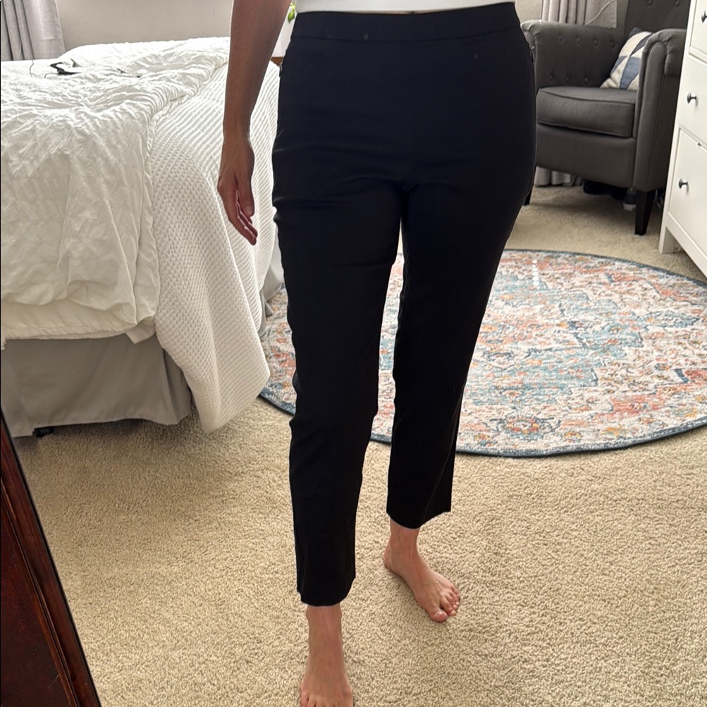 Theory Black Pull On Ankle Pants
